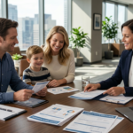 American family discussing health insurance coverage with a professional insurance advisor